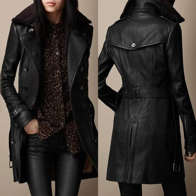 Victoria™ – Elegant Leather Coat