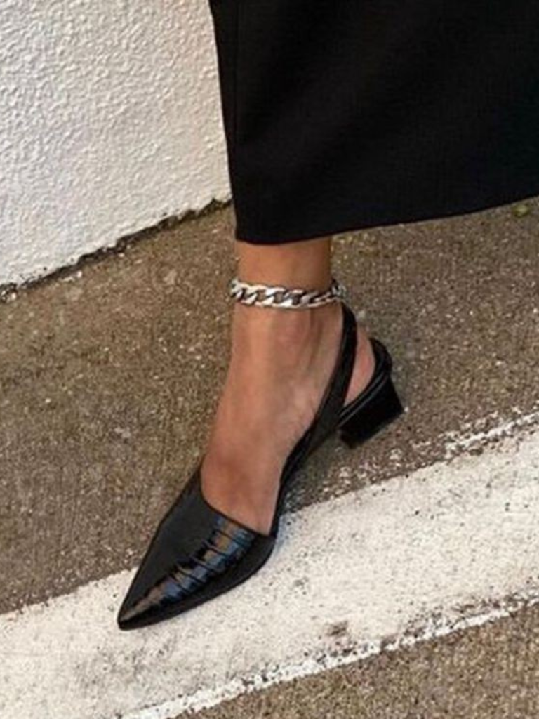 Mae – Elegant Croc-Effect Slingback Heels