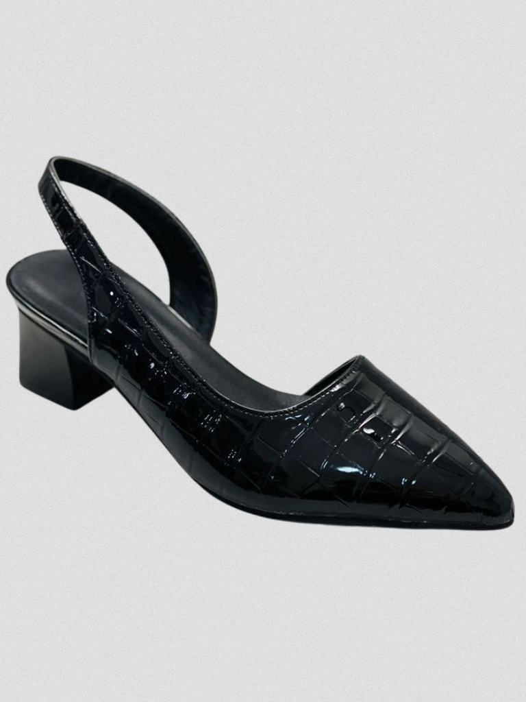 Mae – Elegant Croc-Effect Slingback Heels