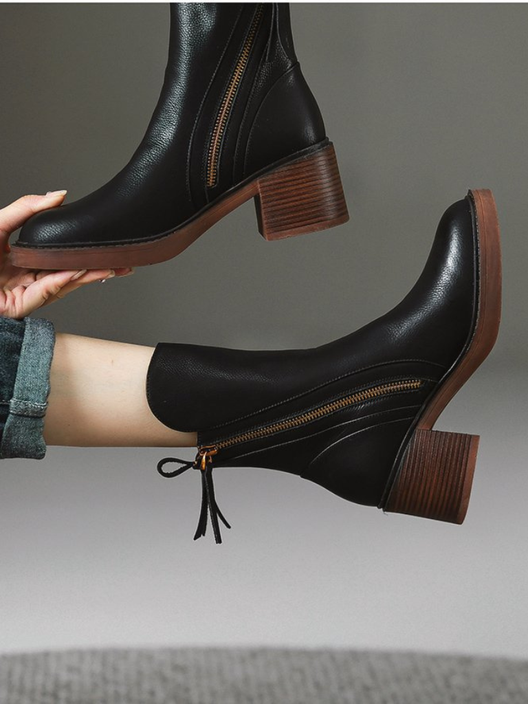 Barbara – Elegant Block Heel Ankle Boots