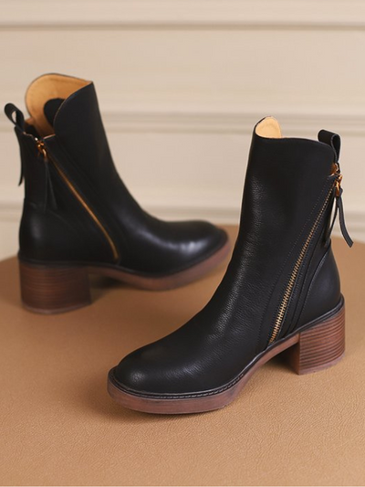 Barbara – Elegant Block Heel Ankle Boots