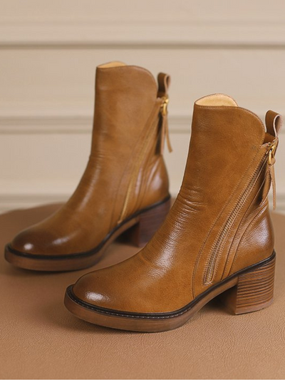 Barbara – Elegant Block Heel Ankle Boots