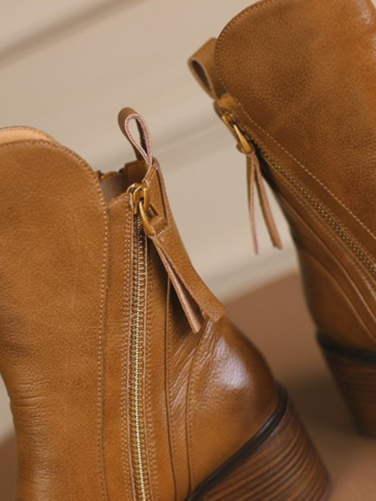 Barbara – Elegant Block Heel Ankle Boots