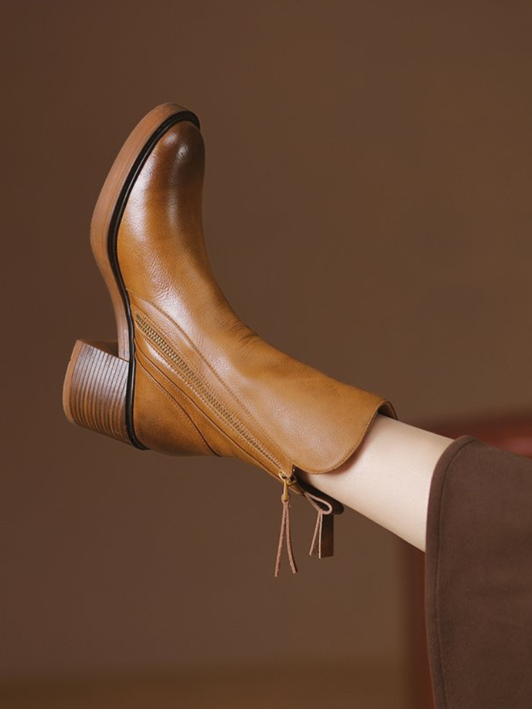 Barbara – Elegant Block Heel Ankle Boots