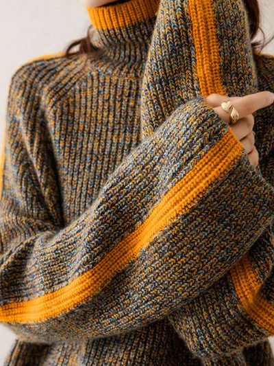 Fern – Elegant Cozy Stripe Turtleneck Sweater