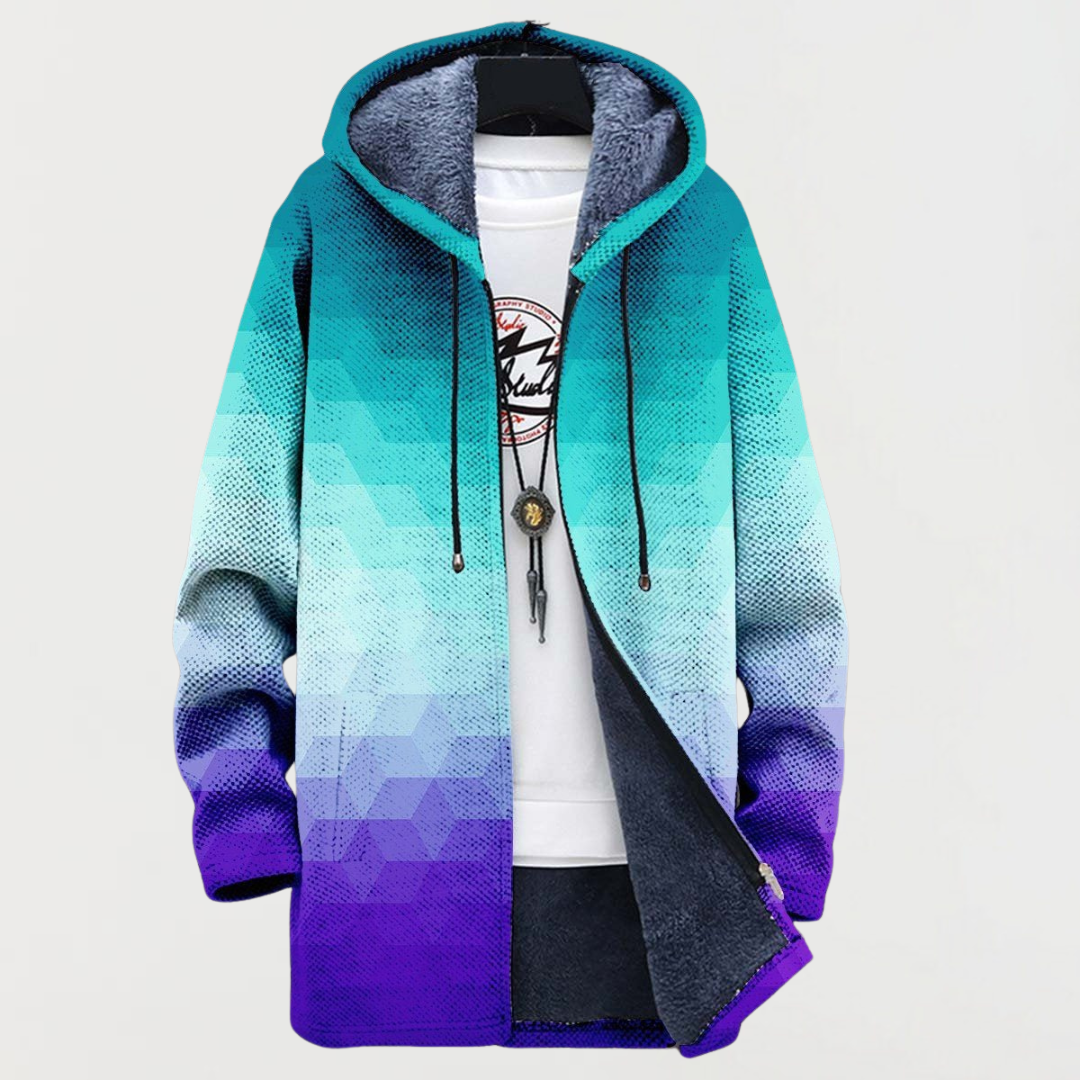 Ava – Elegant Gradient Hexagon Hoodie