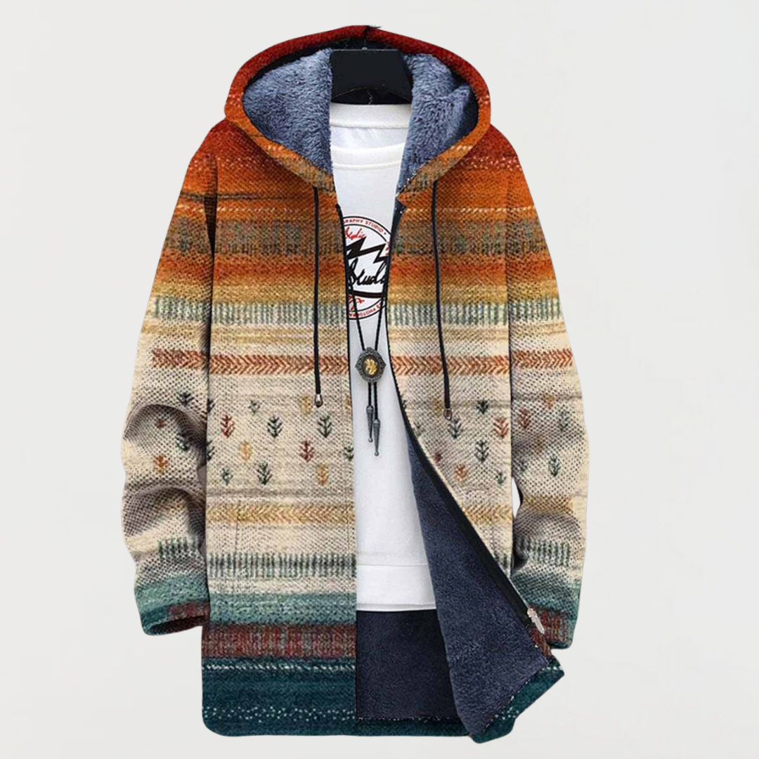 Ava – Elegant Autumn Stripes Hoodie
