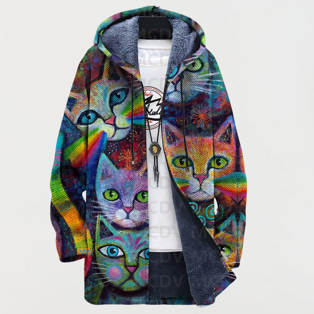 Luna – Elegant Rainbow Cat Hoodie