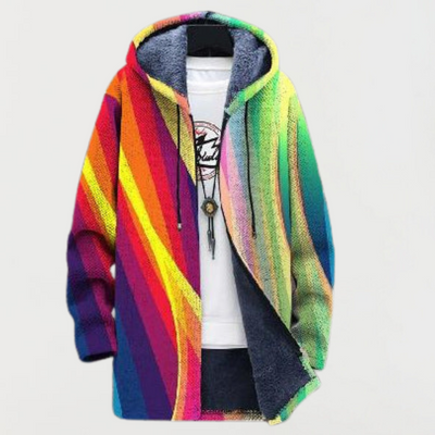 Iris – Elegant Rainbow Stripes Hoodie