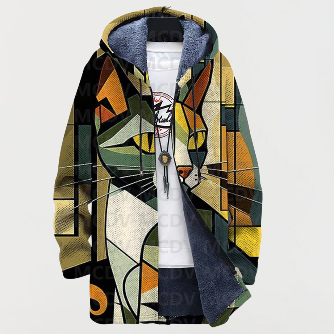 Luna – Elegant Geometric Cat Hoodie