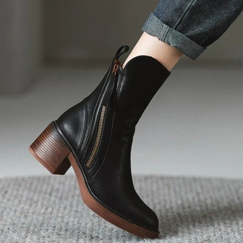 Grazia – Timeless Elegant Ankle Boots with Block Heel