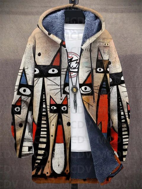 Filippa – Elegant Abstract Cat Hoodie