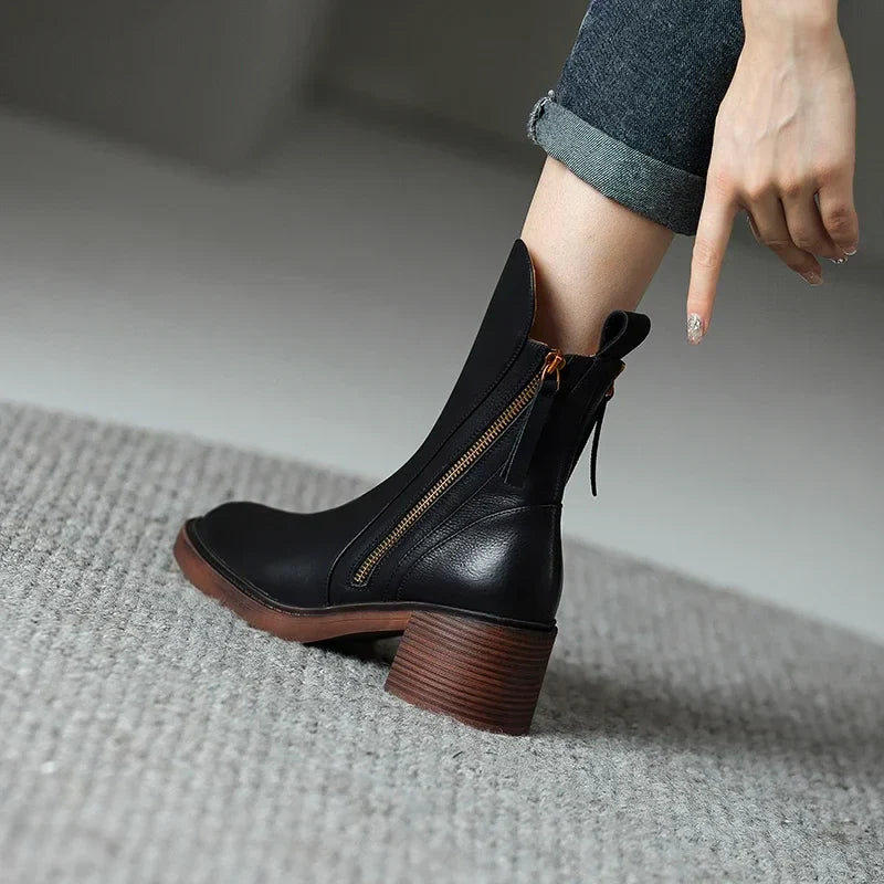 Grazia – Timeless Elegant Ankle Boots with Block Heel