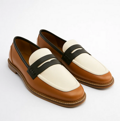 Faius™ – Elegant Black Loafers with Colourful Accents