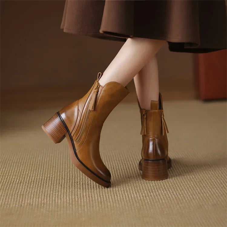 Grazia – Timeless Elegant Ankle Boots with Block Heel