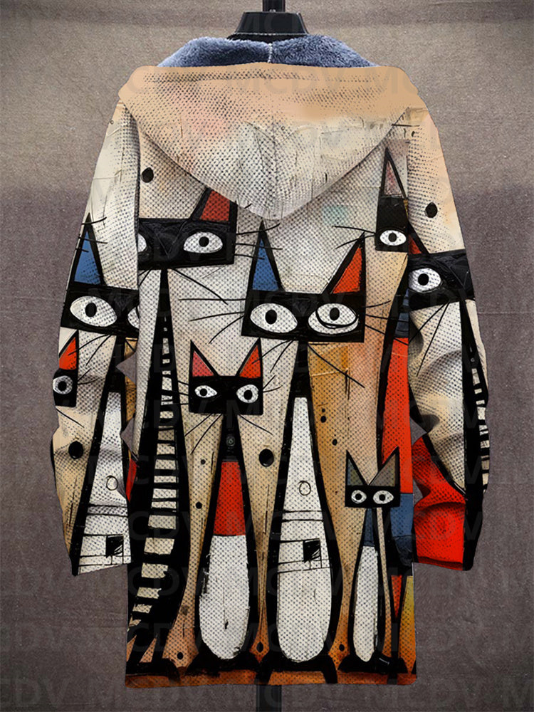Filippa – Elegant Abstract Cat Hoodie