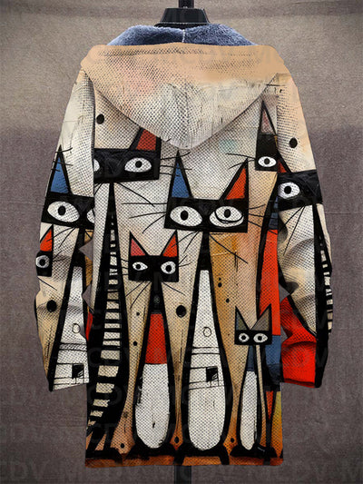 Filippa – Elegant Abstract Cat Hoodie