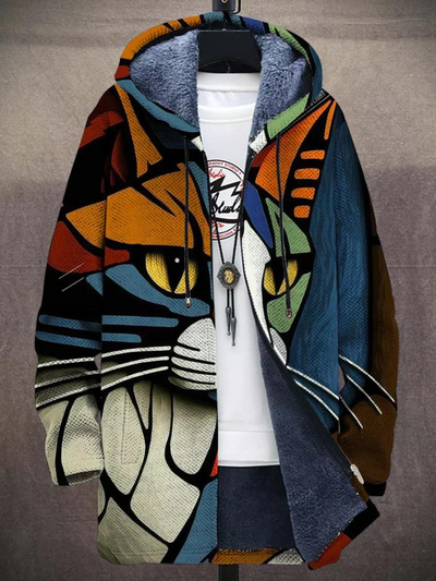 Faye – Elegant Abstract Cat Hoodie
