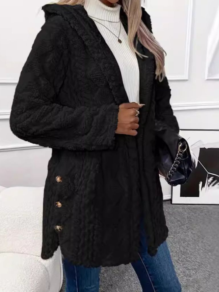 Laura – Elegant Hooded Cardigan Jacket