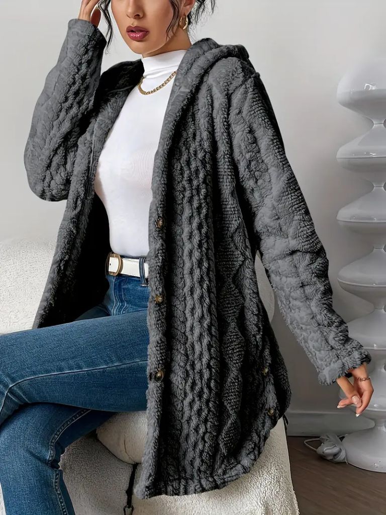 Laura – Elegant Hooded Cardigan Jacket