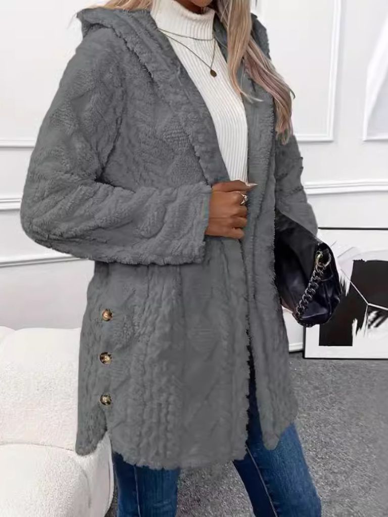 Laura – Elegant Hooded Cardigan Jacket
