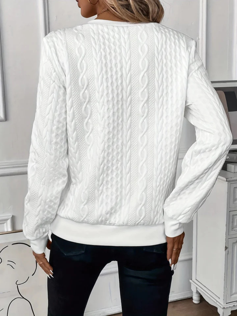 THALIENNE – Timeless Cable Knit Zip Sweater