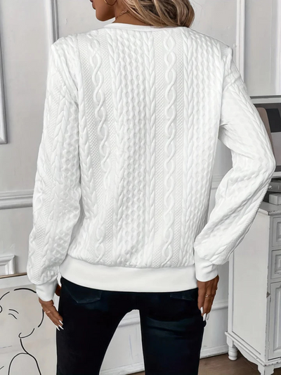 THALIENNE – Timeless Cable Knit Zip Sweater