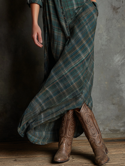 Striped Maxi Dress – Elegant Striped Maxi Dress with Lapel