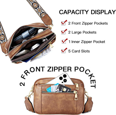 Erikka | Elegant crossbody bag with patterned adjustable strap