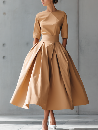 Structured Maxi Dress – Elegant Cotton Maxi Dress