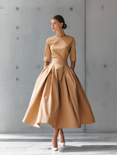 Structured Maxi Dress – Elegant Cotton Maxi Dress