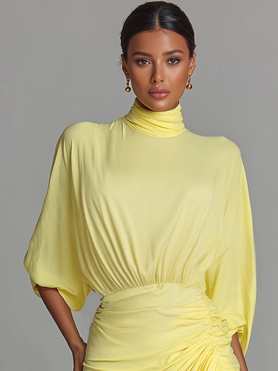 Comfortable Maxi Dress – Elegant Bright Yellow Maxi Dress