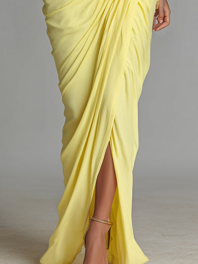 Comfortable Maxi Dress – Elegant Bright Yellow Maxi Dress
