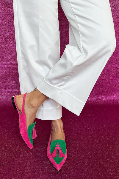 Rosaa™ – Elegant Colourful Ballerinas with Fringes and Decorative Ankle Strap