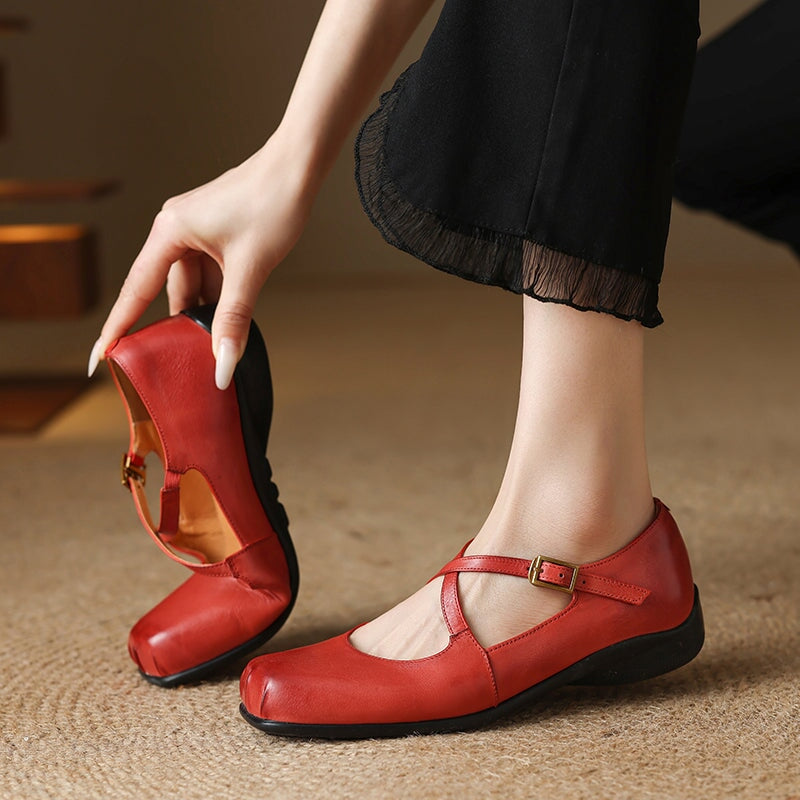 Edith – Elegant Leather Mary Janes