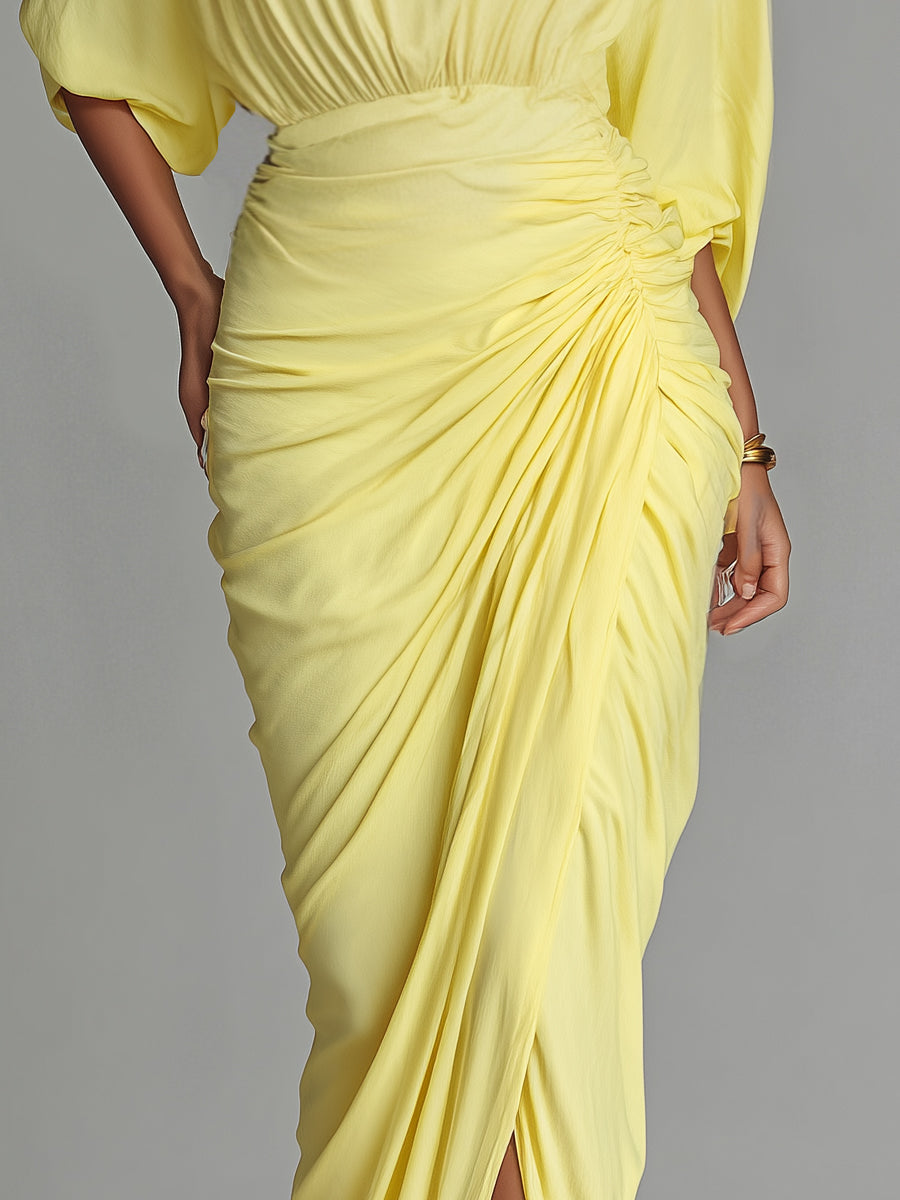 Comfortable Maxi Dress – Elegant Bright Yellow Maxi Dress