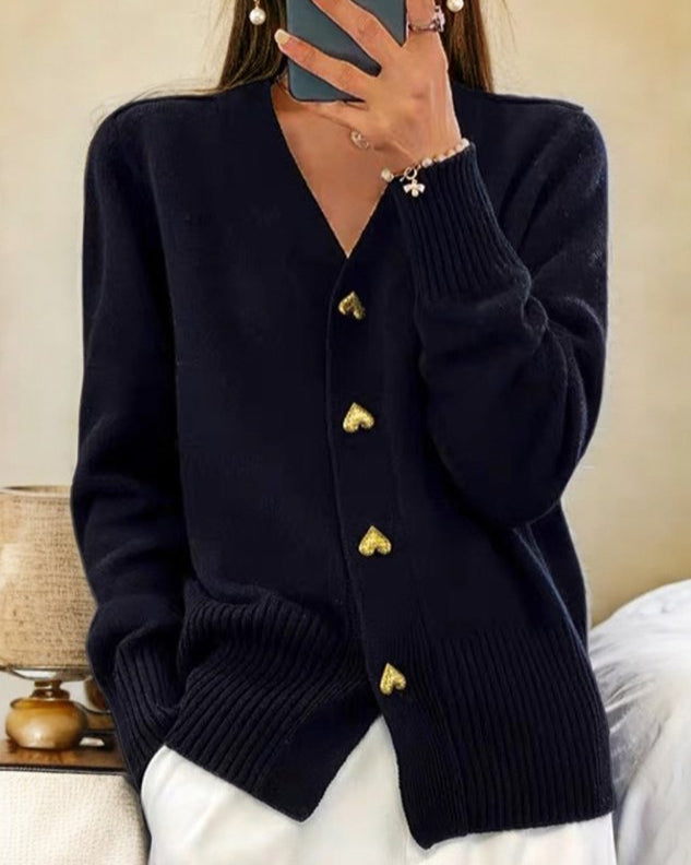 ADELE – Timeless Heart Button Cardigan