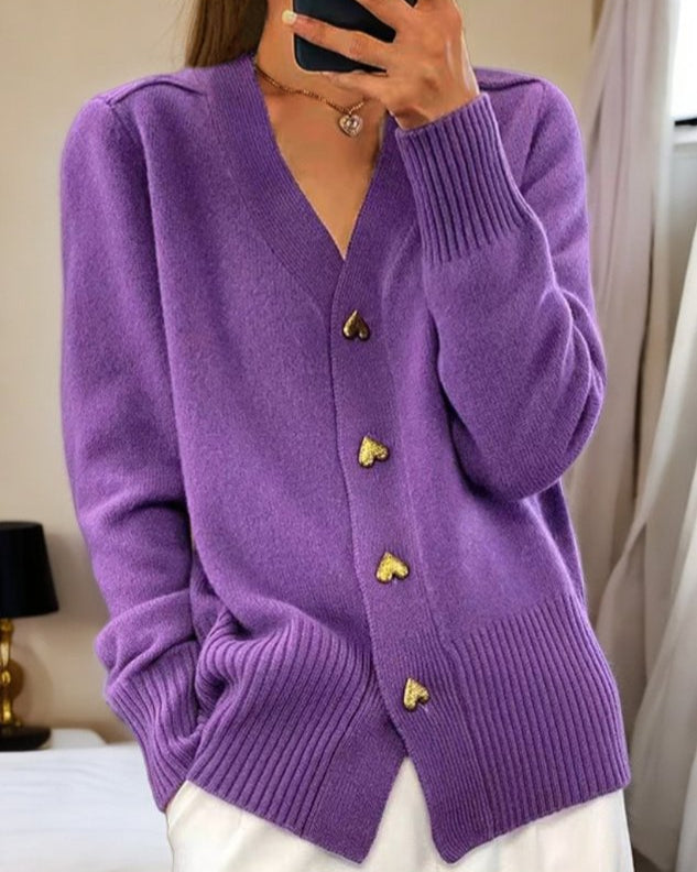 ADELE – Timeless Heart Button Cardigan